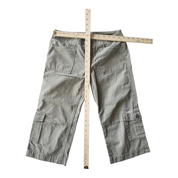 VTG Lucky Brand Dungarees Cargo Capri Pants Size 2 / 26 100% Cotton Y2K Utility - Picture 3 of 7